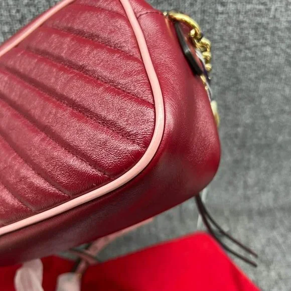 100% Authentic Gucci GG Marmont Small Leather Shoulder Bag - Picture 6 of 14